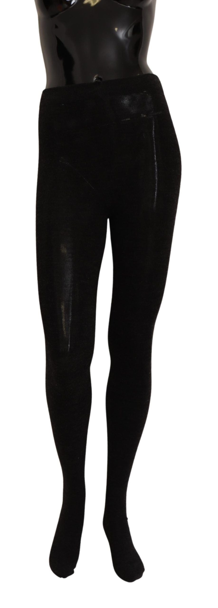 Dolce & Gabbana Black Wool-Stretch Tights Stockings