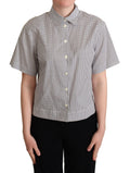 Dolce & Gabbana Black Polka Dot Shirt with White Collar