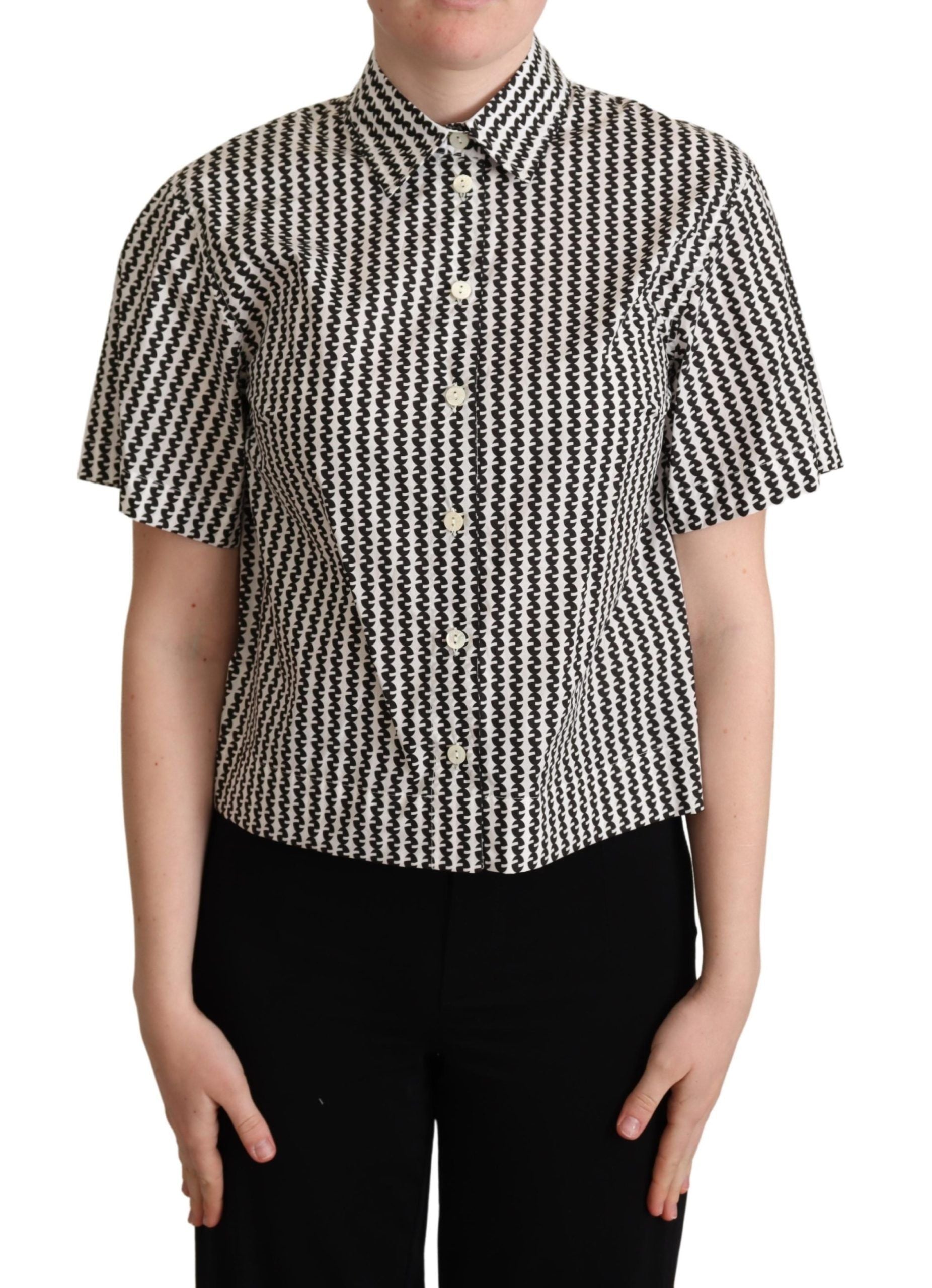 Dolce & Gabbana White Black Fantasy Print Shirt