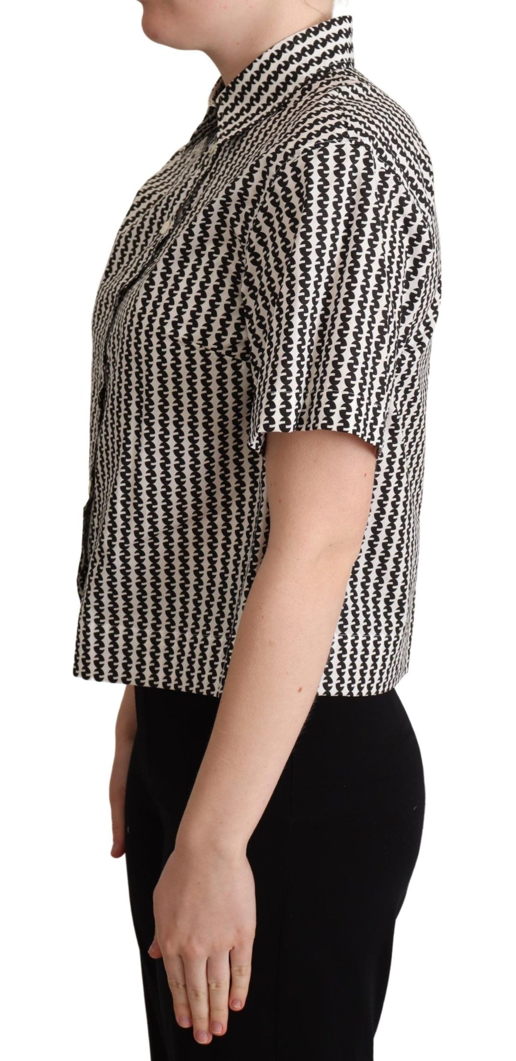 Dolce & Gabbana White Black Fantasy Print Shirt