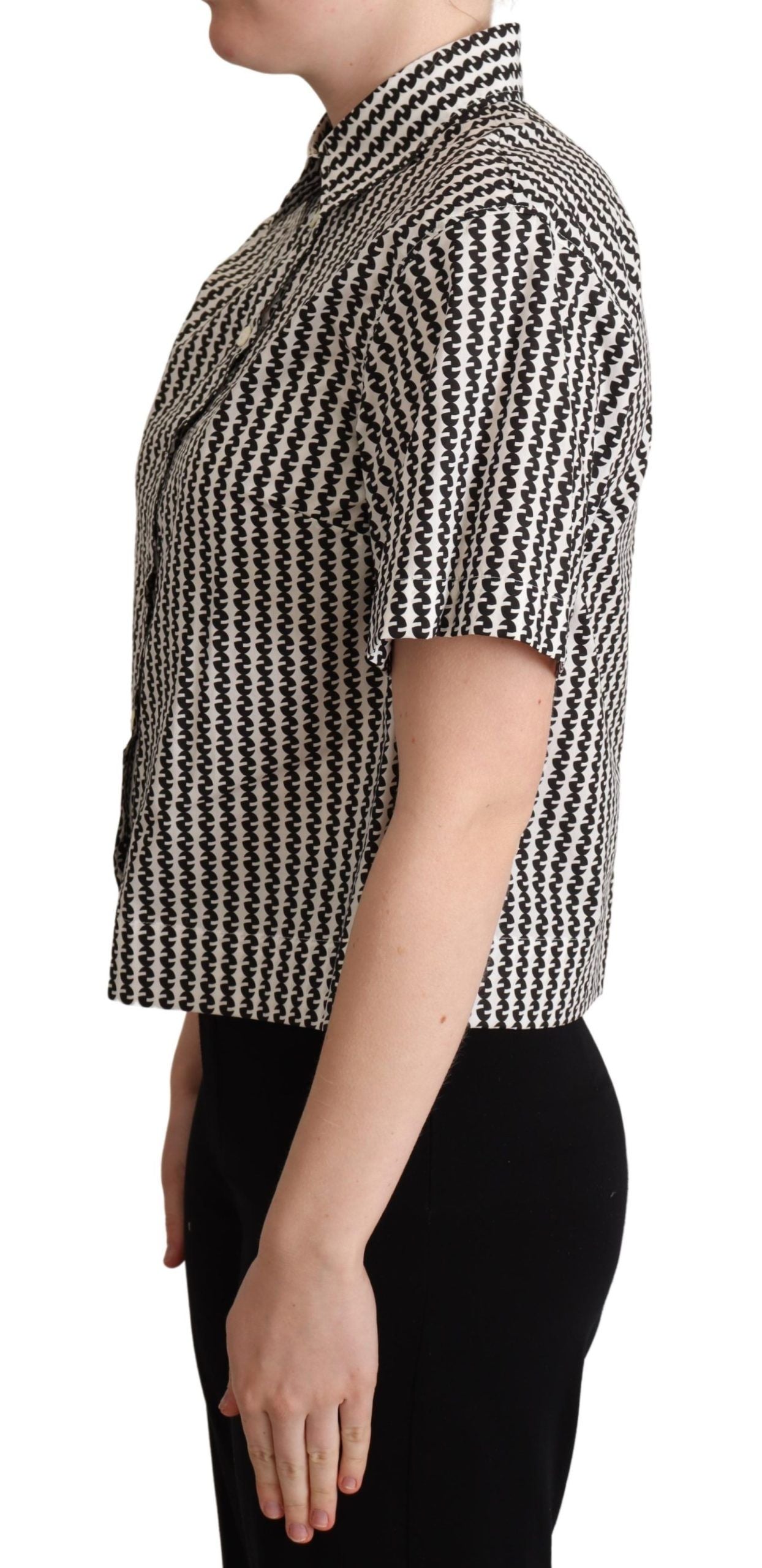Dolce & Gabbana White Black Fantasy Print Shirt