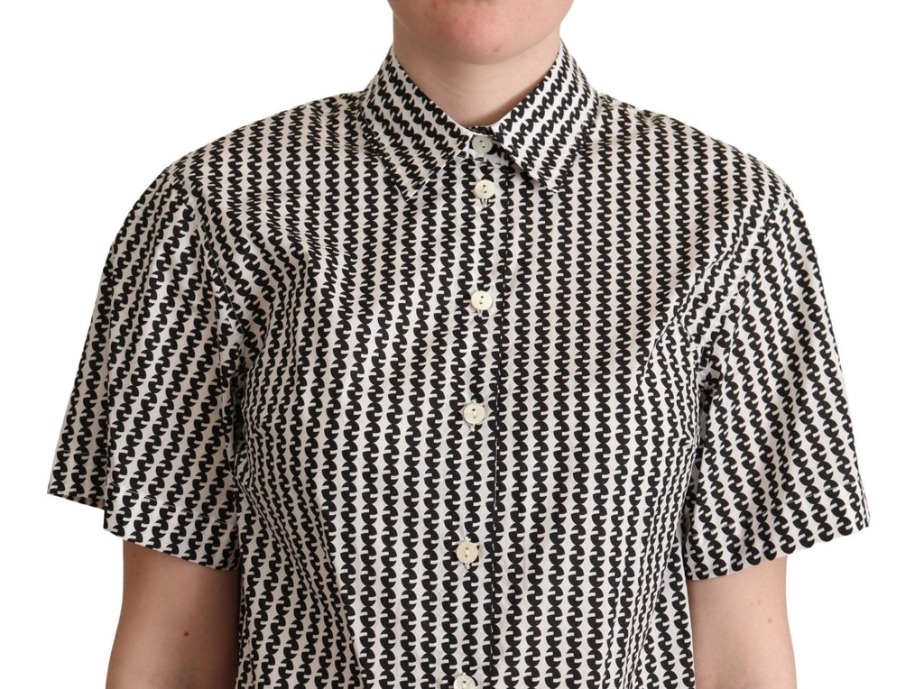 Dolce & Gabbana White Black Fantasy Print Shirt