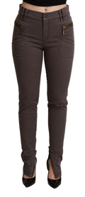 PLEIN SUD Braune Baumwoll-Stretch-Skinny-Denim-Jeans