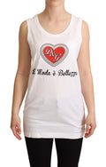 Dolce & Gabbana Weißes La Moda Kristall-Tank-T-Shirt
