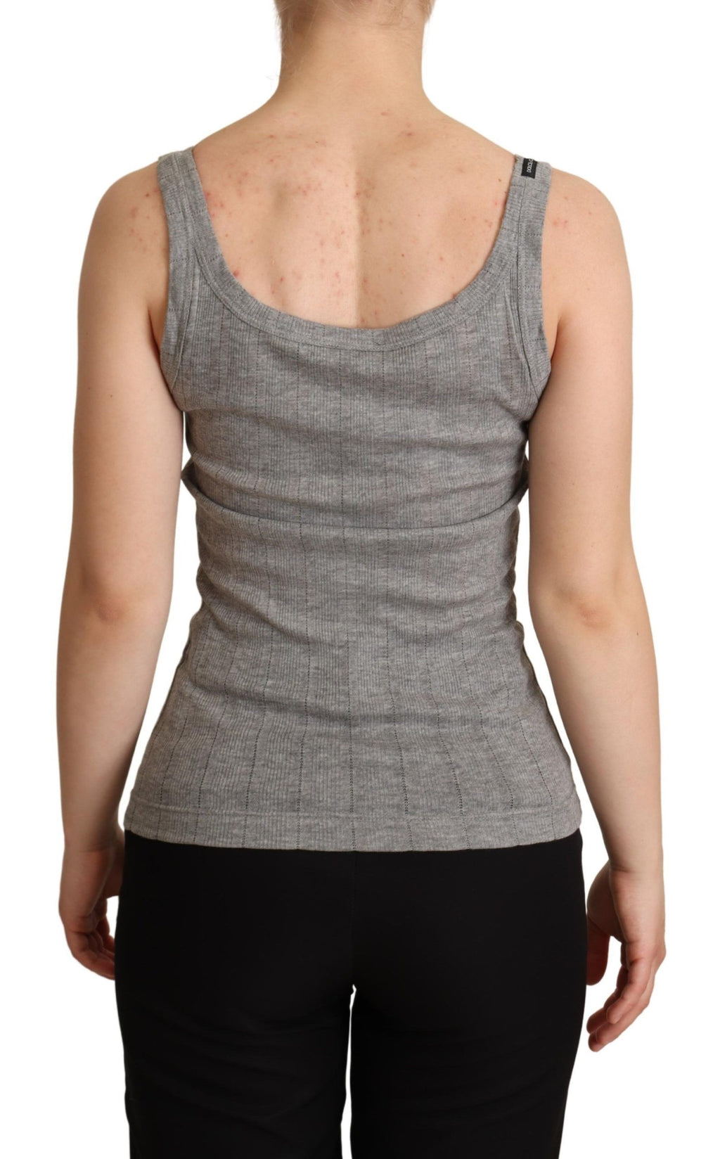 Dolce & Gabbana Graues Baumwolle Modal Canotta Tank Top T-Shirt