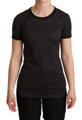 Dolce & Gabbana Black Polka-Dot Cotton Crew-Neck T-Shirt