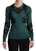 Dolce & Gabbana Green Wool Crew-Neck Sweater