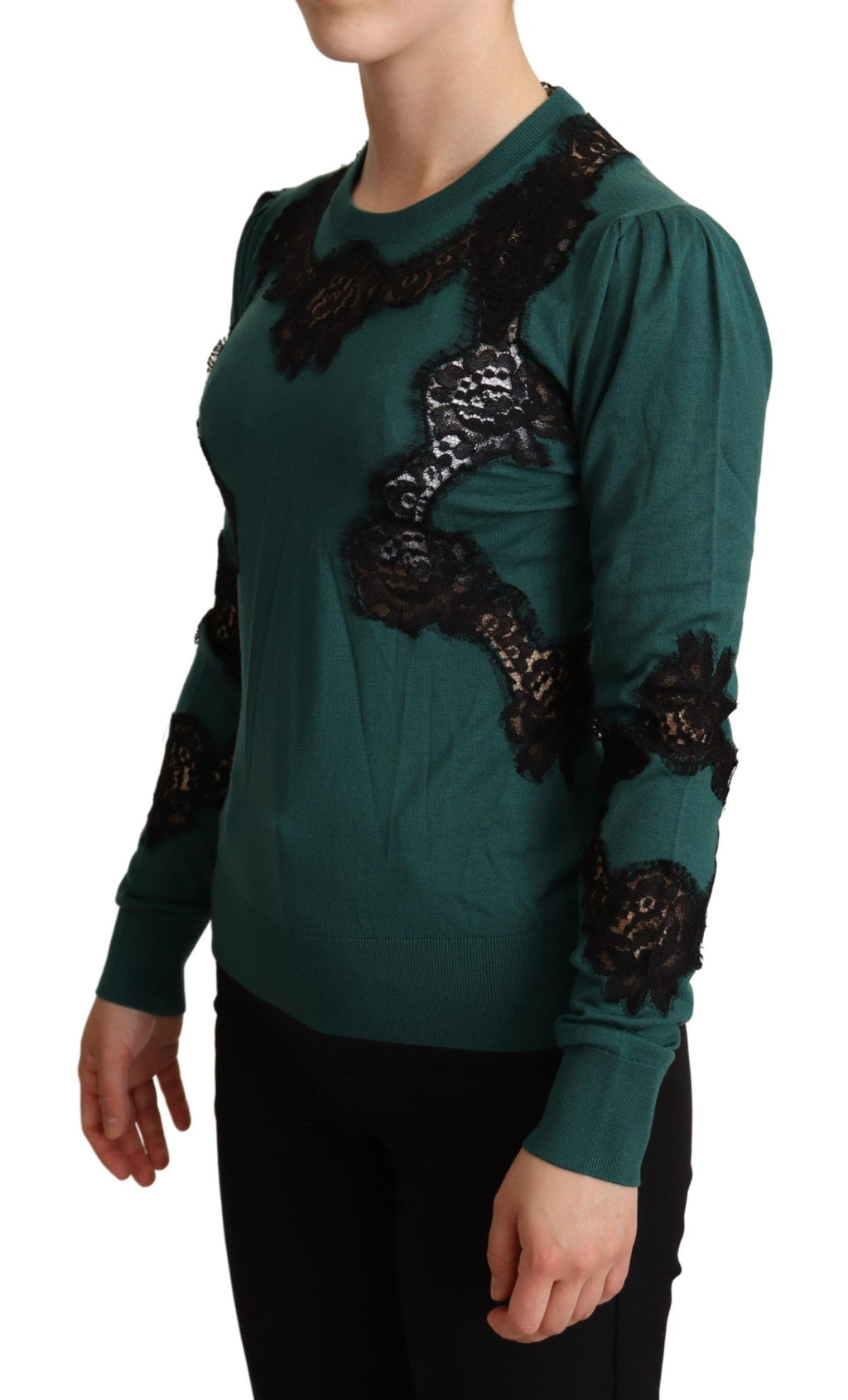 Dolce & Gabbana Green Wool Crew-Neck Sweater