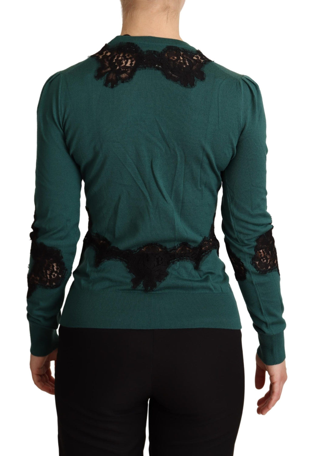 Dolce & Gabbana Green Wool Crew-Neck Sweater