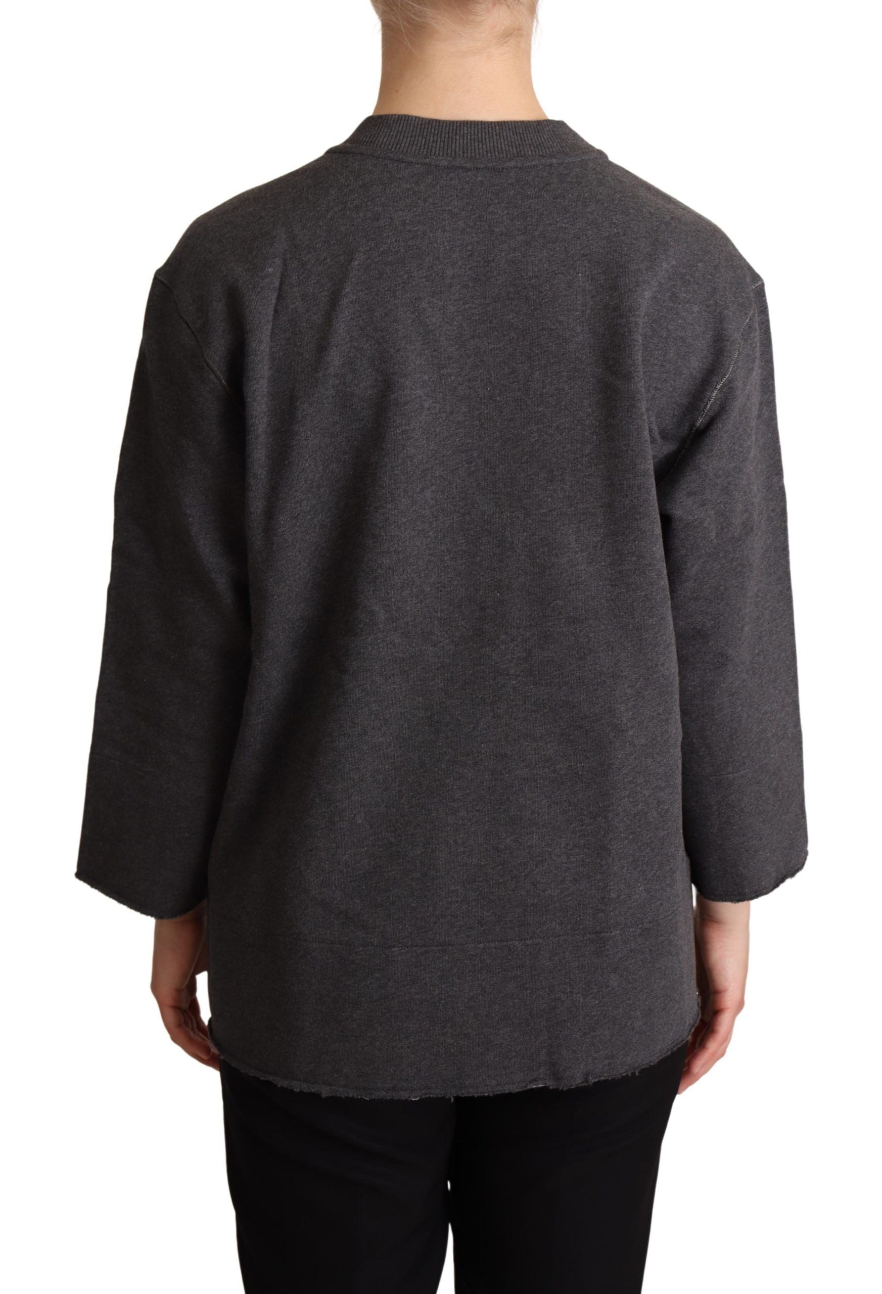 Dolce & Gabbana Grauer bestickter Pullover für Frauen