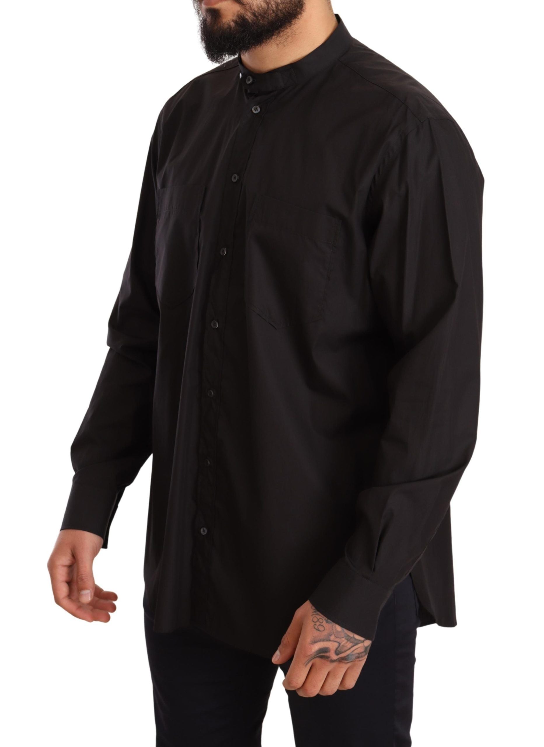 Dolce & Gabbana Black 100% Cotton Formal Shirt