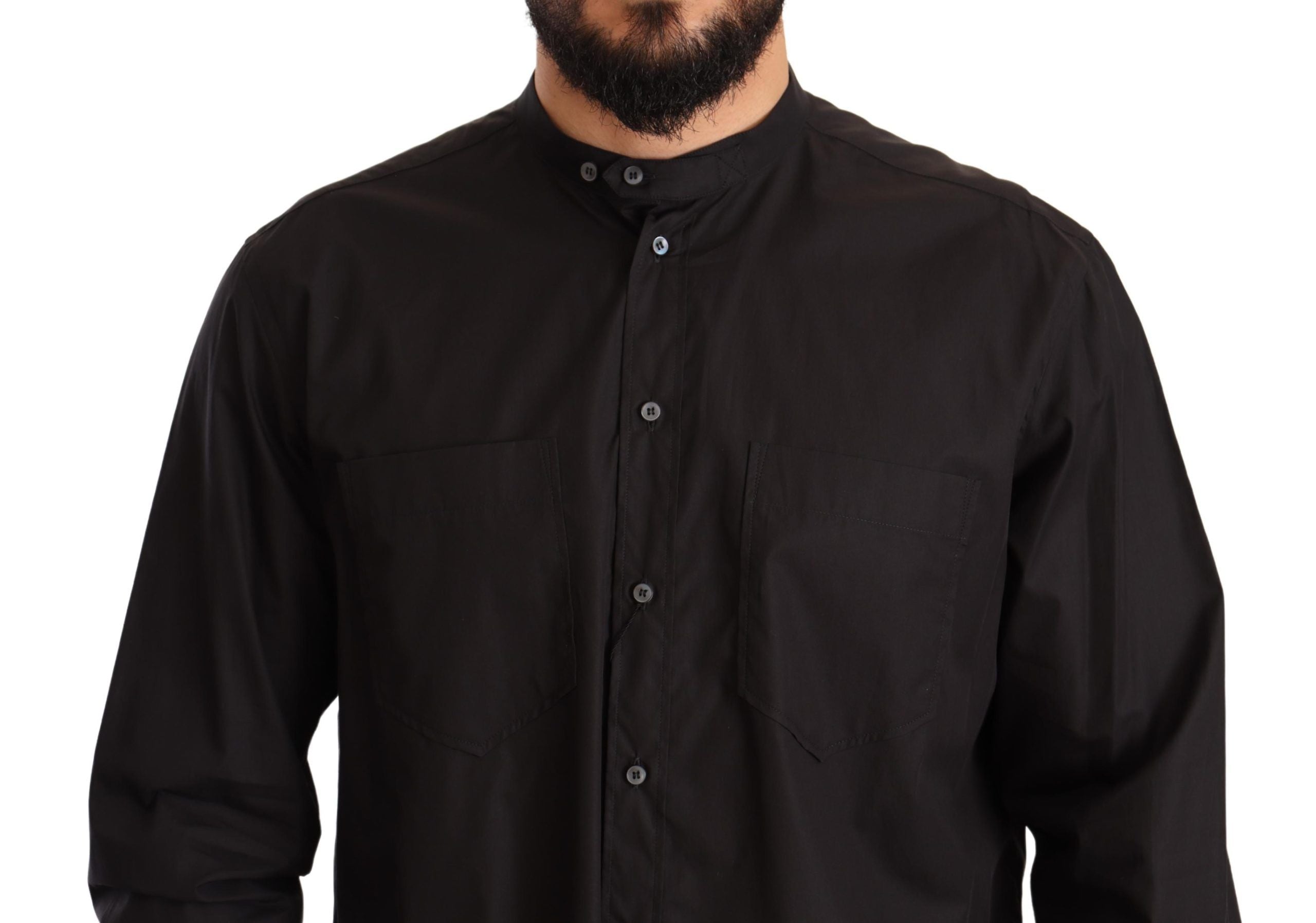 Dolce & Gabbana Black 100% Cotton Formal Shirt