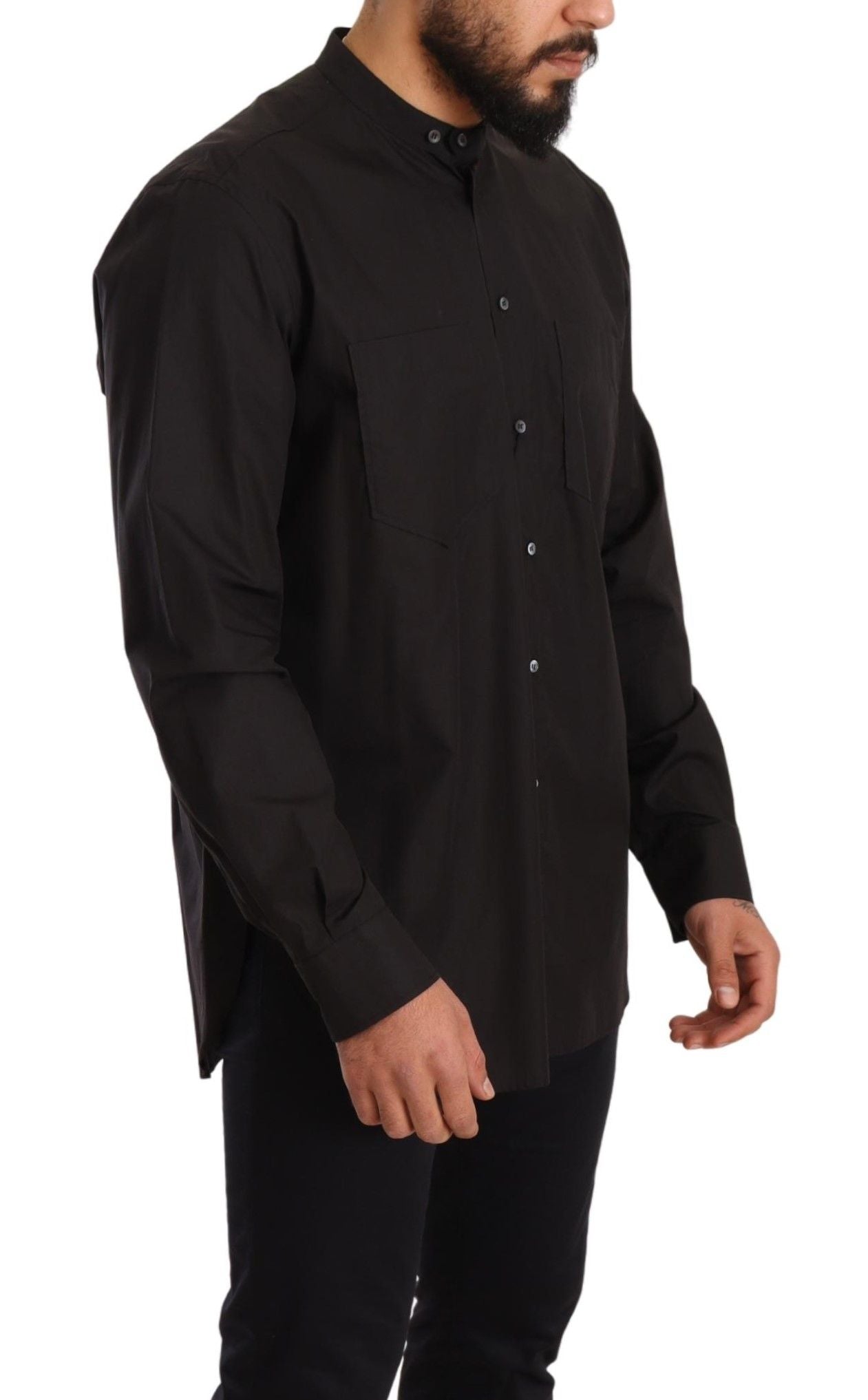 Dolce & Gabbana Black 100% Cotton Formal Shirt