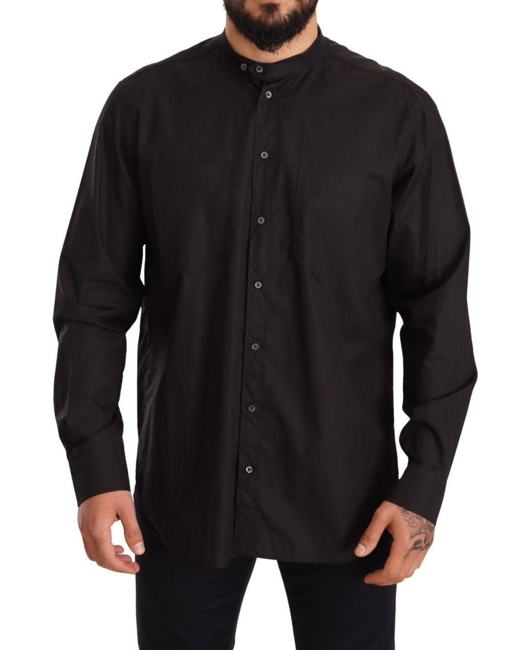 Dolce & Gabbana Black 100% Cotton Formal Shirt