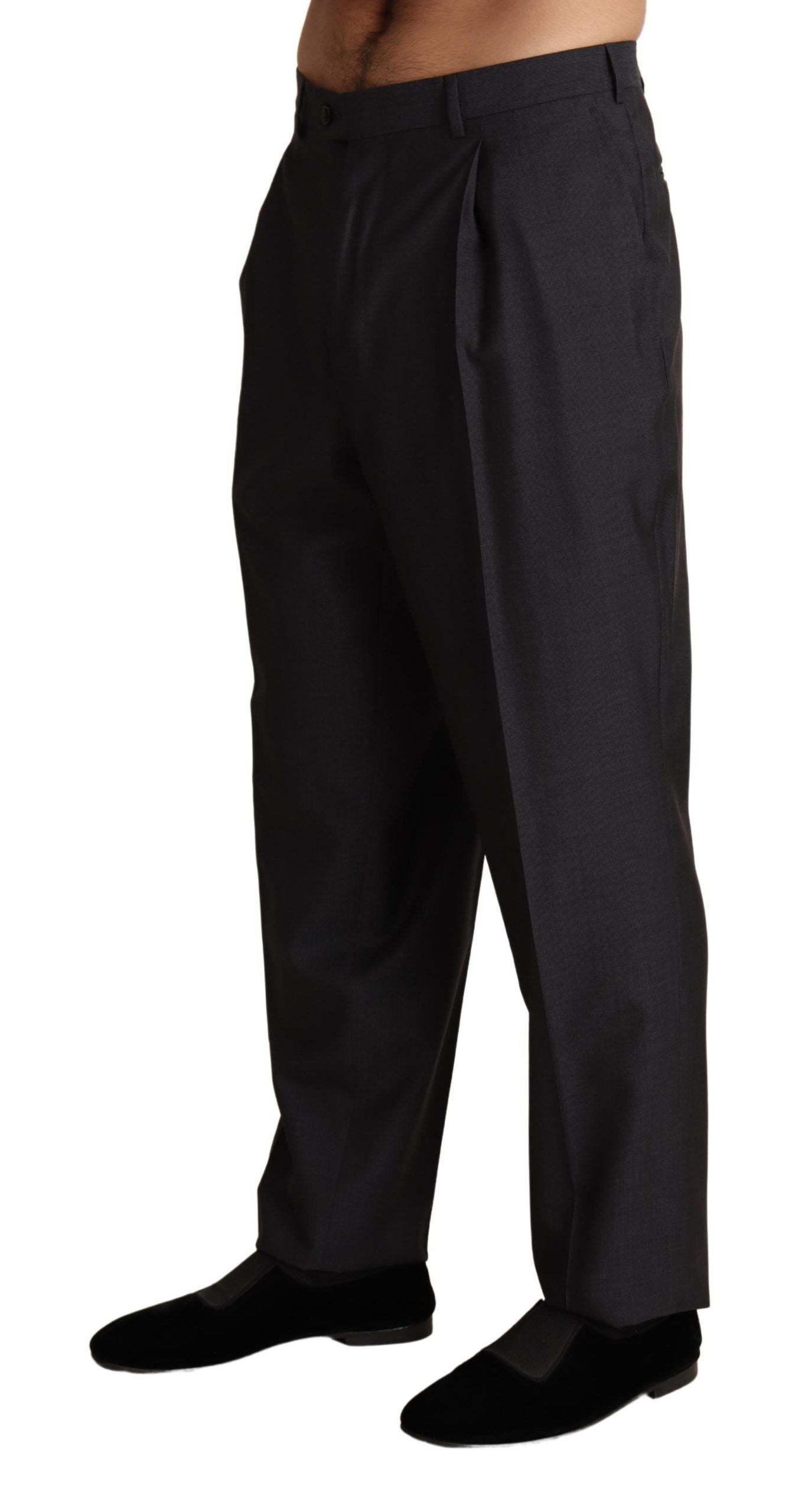 Dolce & Gabbana Grey Wool Blend Formal Trousers