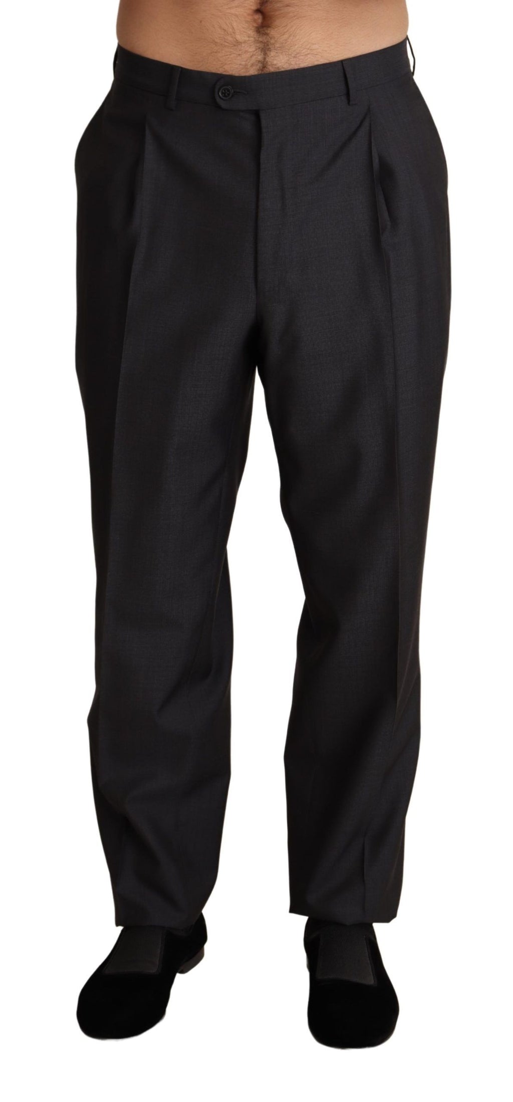 Dolce & Gabbana Grey Wool Blend Formal Trousers