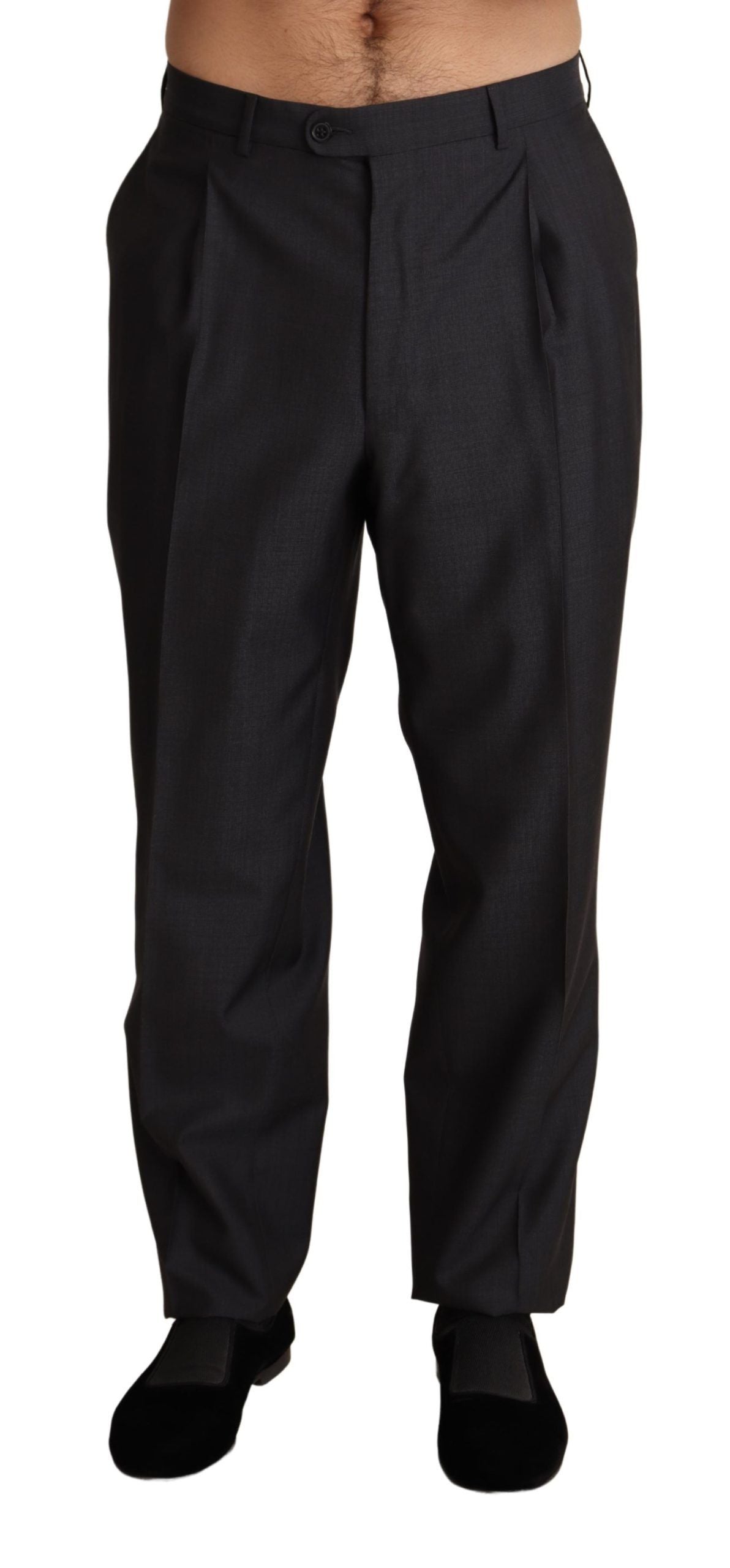 Dolce & Gabbana Grey Wool Blend Formal Trousers