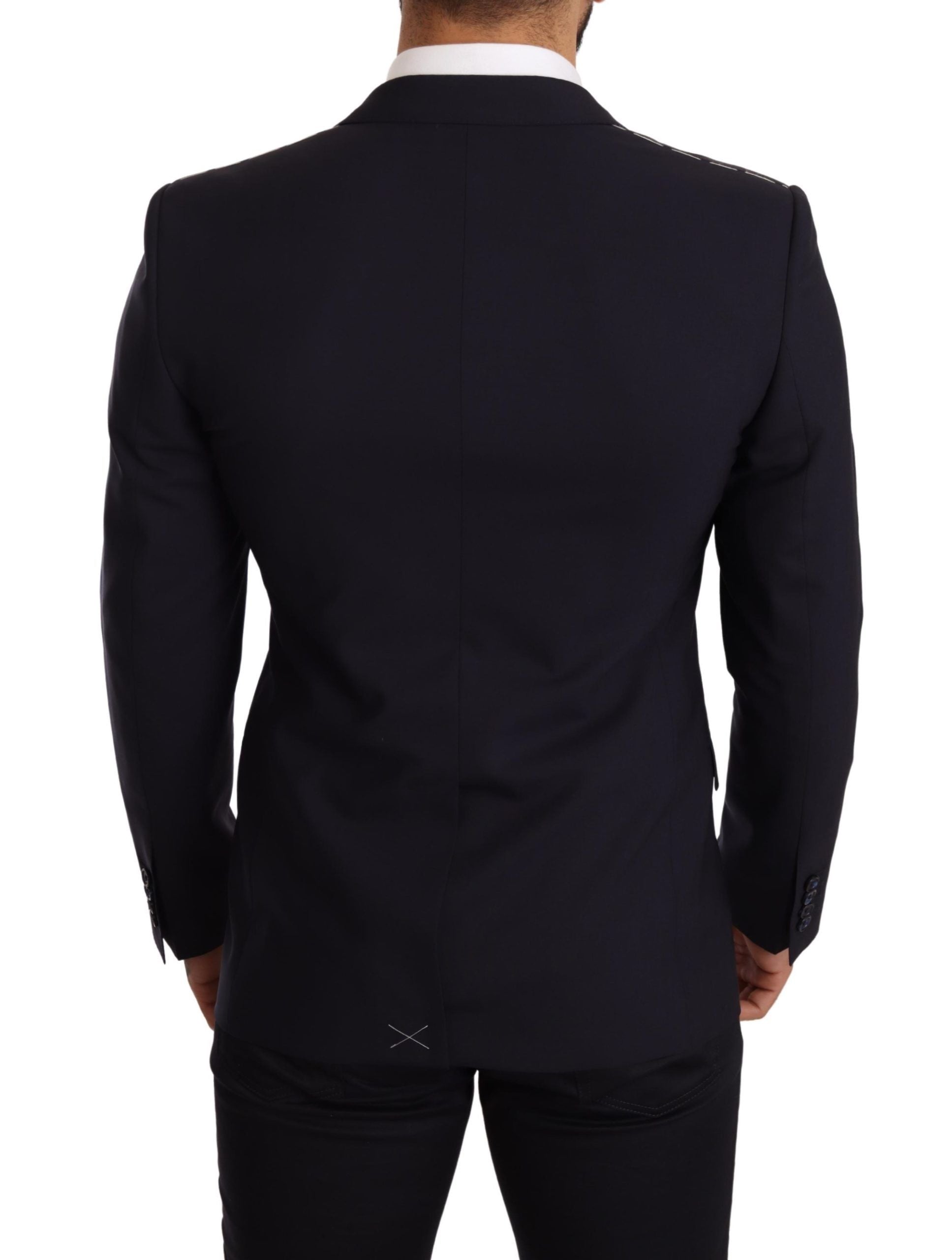 Dolce & Gabbana Marineblauer schmal geschnittener MARTINI Blazer aus Wolle