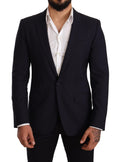 Dolce & Gabbana Marineblauer schmal geschnittener MARTINI Blazer aus Wolle
