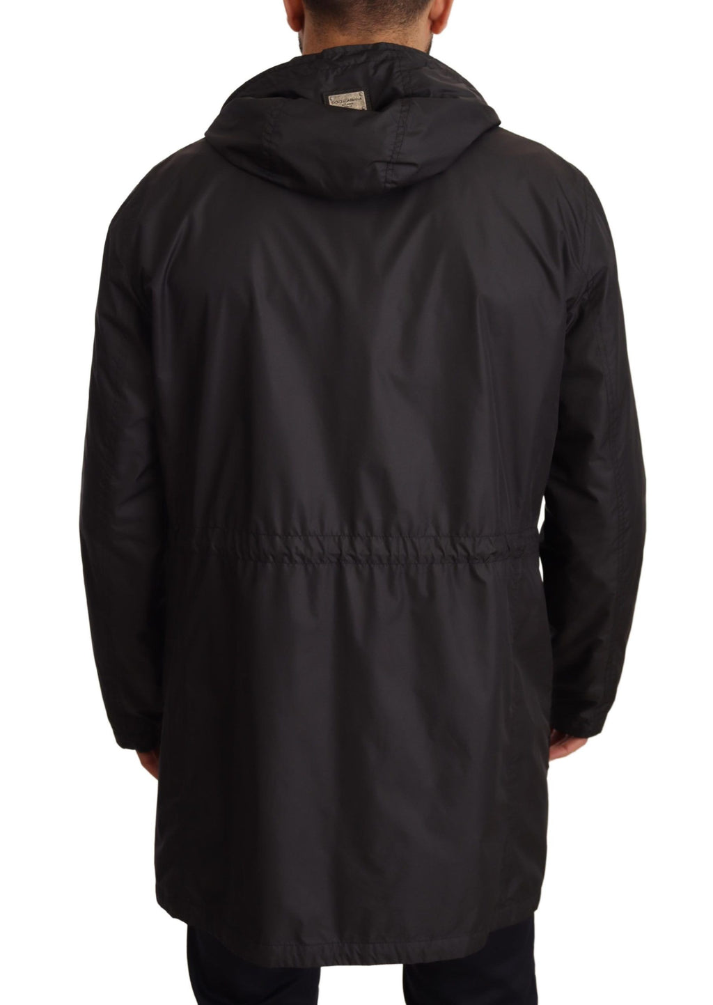 Dolce & Gabbana Black Hooded Coat Men's Trench Coat Jacket