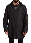 Dolce & Gabbana Black Hooded Coat Men's Trench Coat Jacket