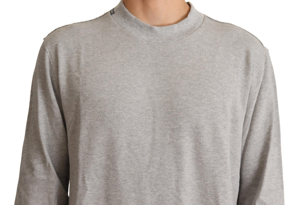 Dolce & Gabbana Grauer Pullover aus Baumwolle mit Rundhalsausschnitt
