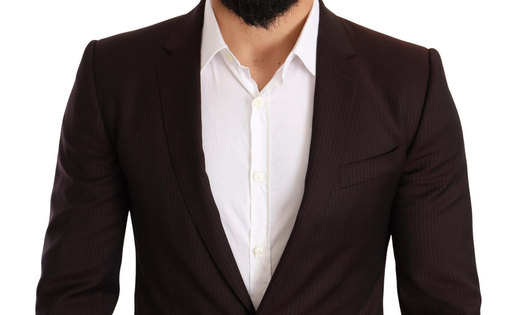 Dolce & Gabbana Burgundy MARTINI Slim-Fit Wool Suit