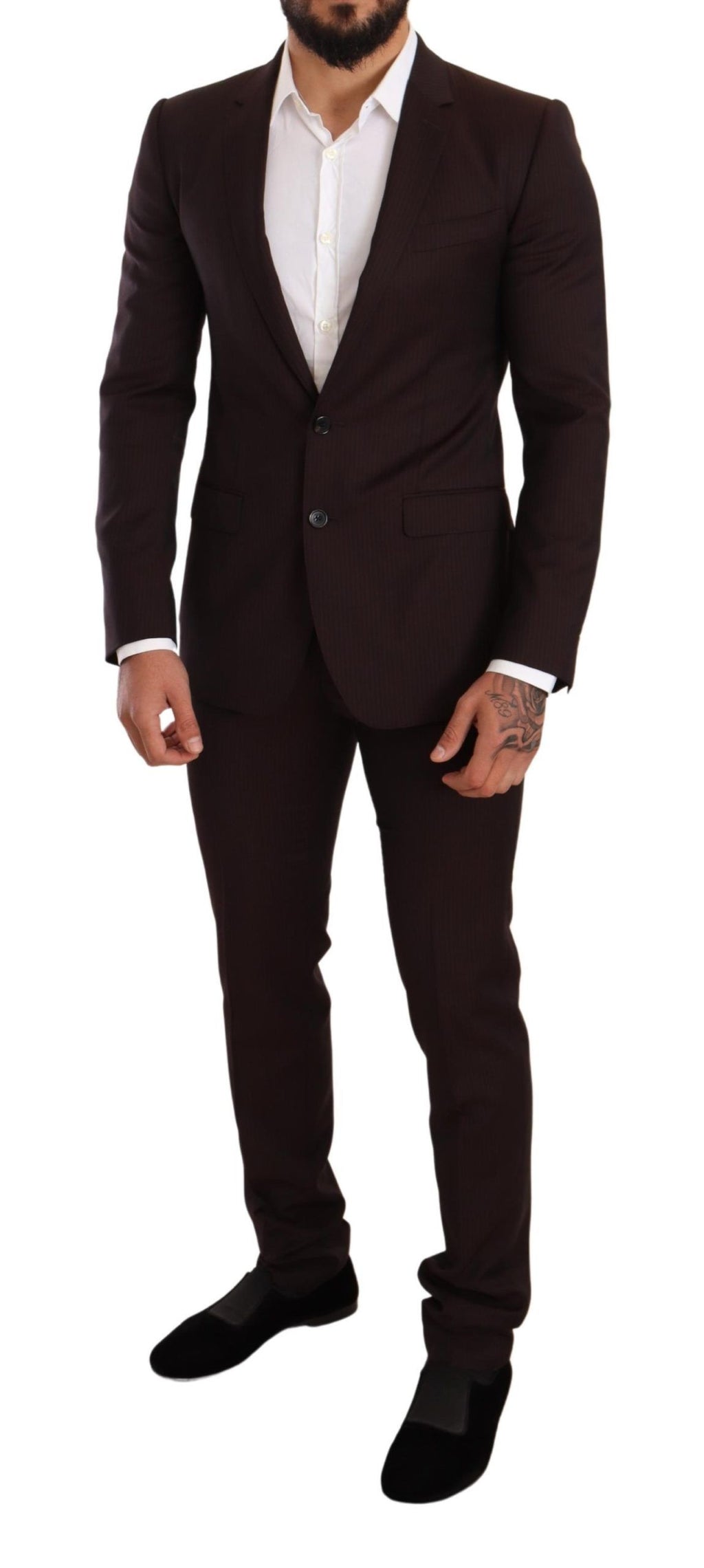 Dolce & Gabbana Burgundy MARTINI Slim-Fit Wool Suit