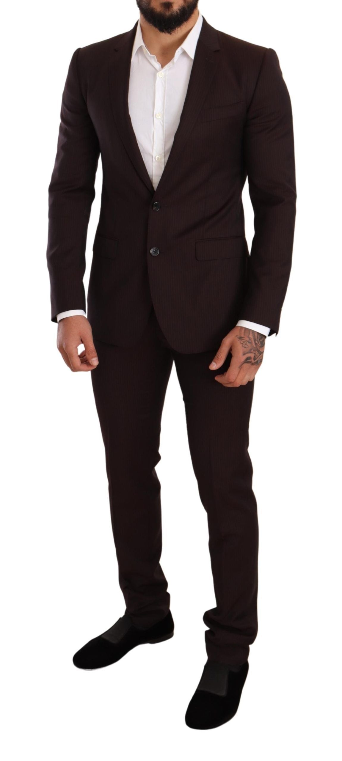 Dolce & Gabbana Burgundy MARTINI Slim-Fit Wool Suit