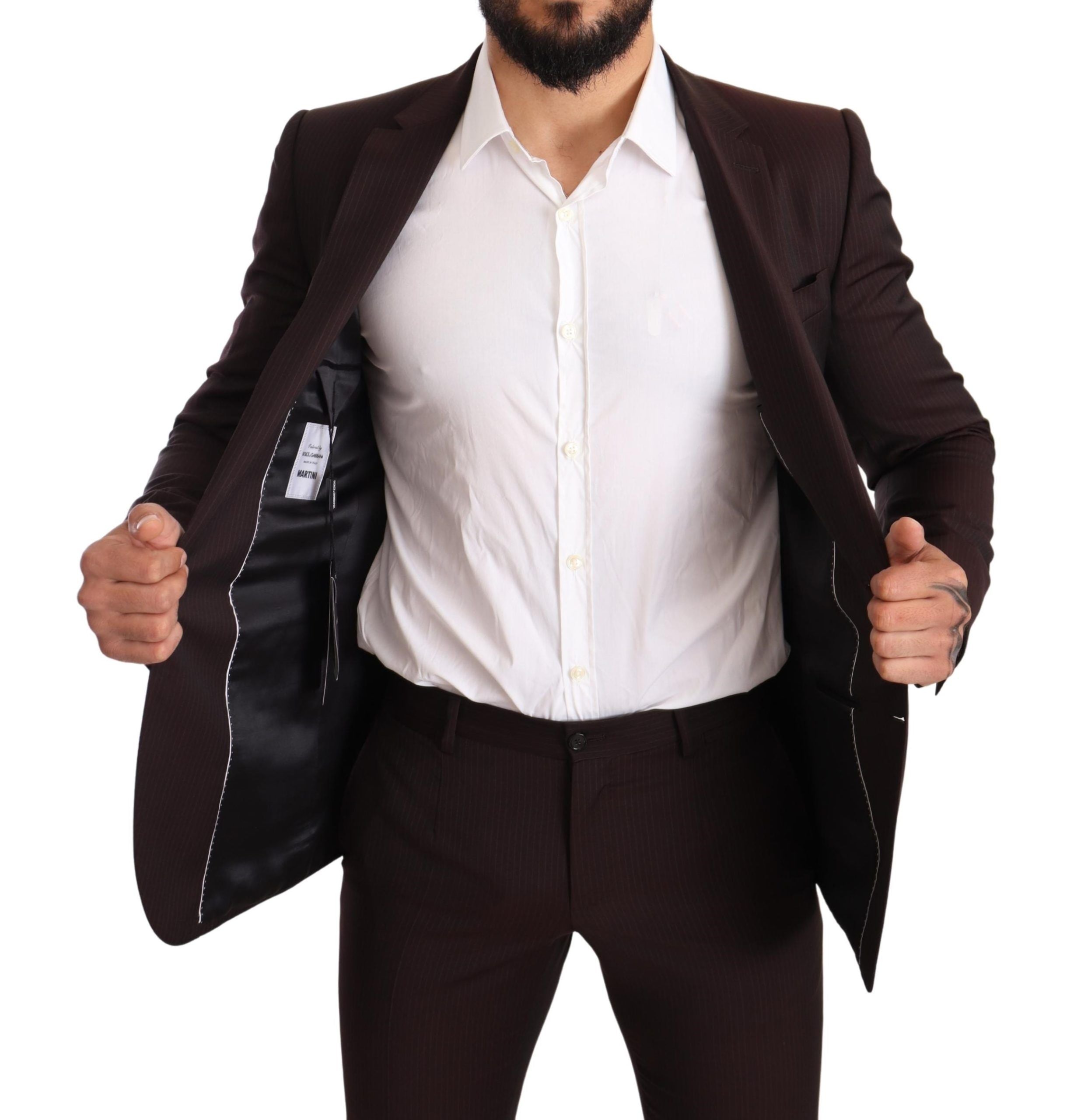 Dolce & Gabbana Burgundy MARTINI Slim-Fit Wool Suit