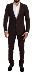 Dolce & Gabbana Bordeauxfarbener MARTINI Slim Fit Anzug aus Wolle