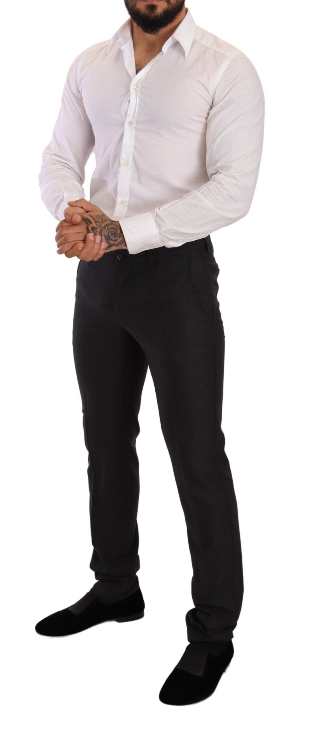 Dolce & Gabbana Graue Wolle MARTINI Slim Fit Set Anzug