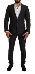 Dolce & Gabbana Graue Wolle MARTINI Slim Fit Set Anzug