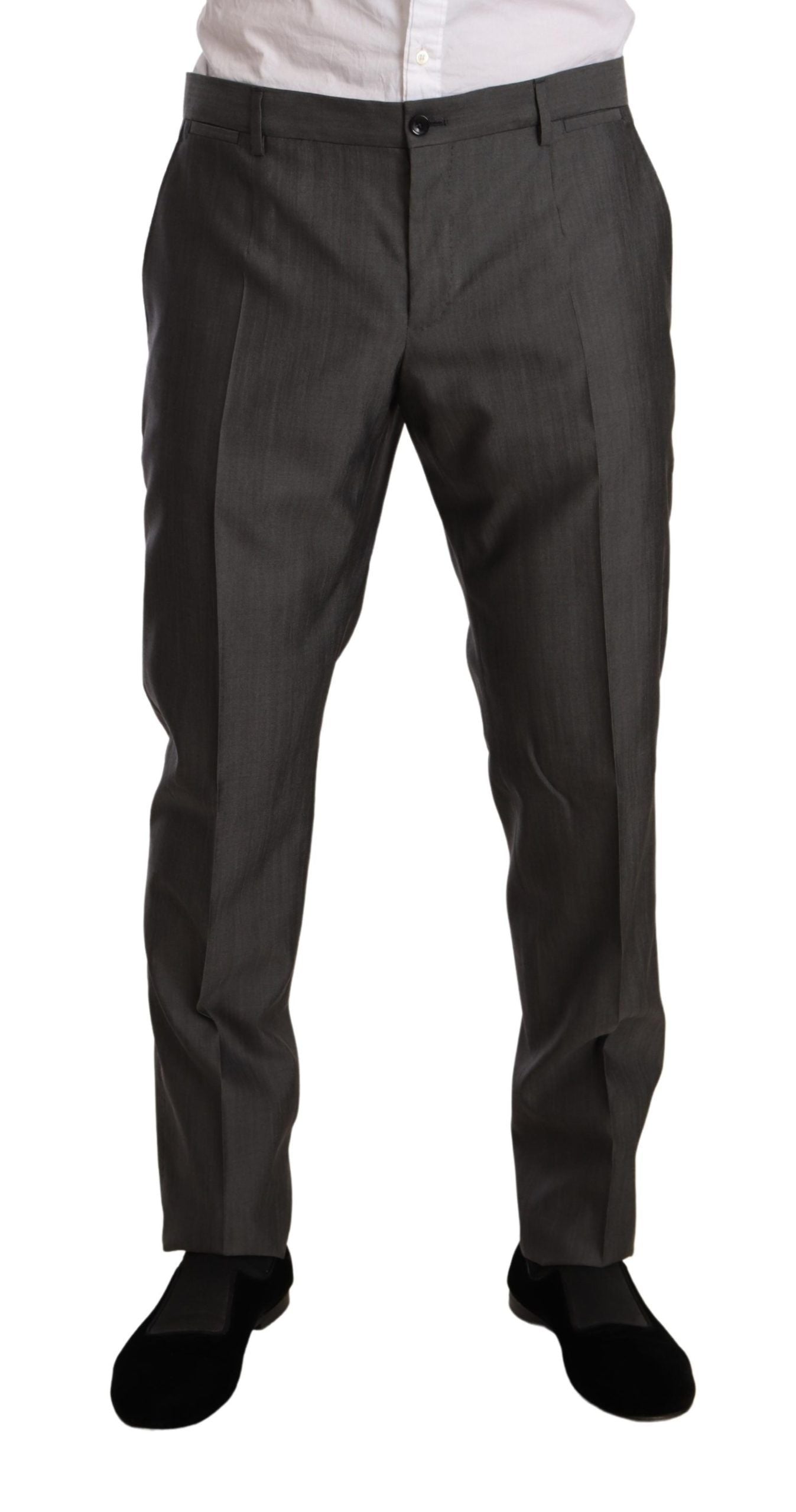 Dolce & Gabbana Grauer Metallic MARTINI Slim Fit Set Anzug