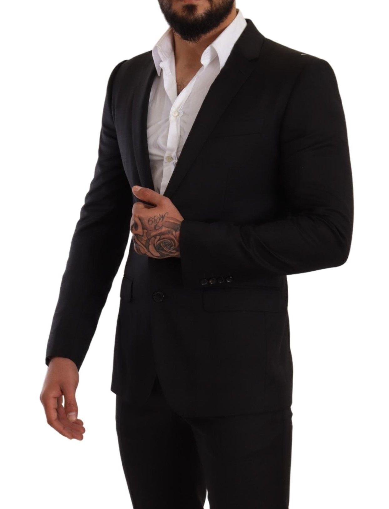 Dolce & Gabbana Black Plaid Suit MARTINI SLIM FIT 2 Piece