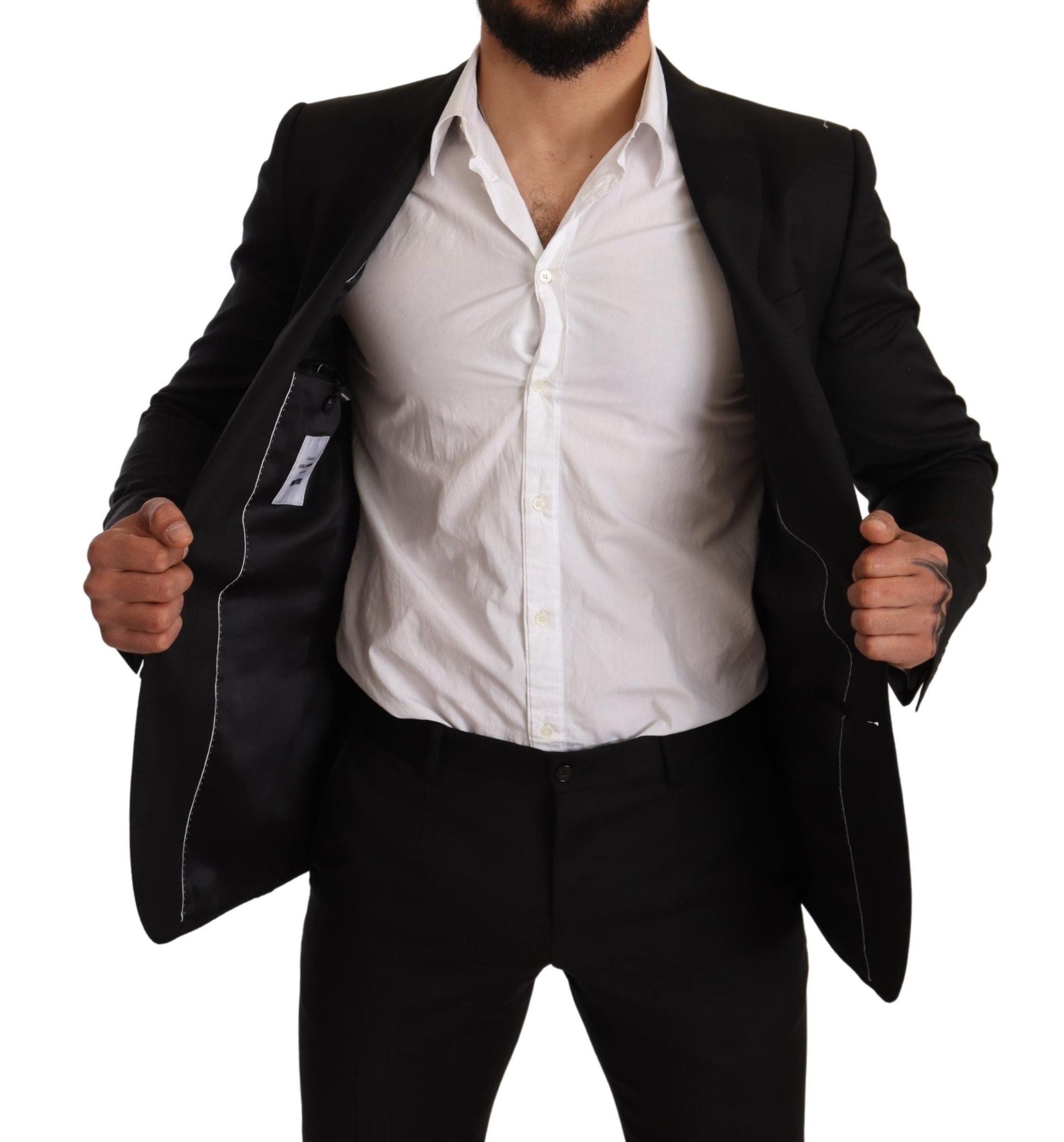 Dolce & Gabbana Black Plaid Suit MARTINI SLIM FIT 2 Piece