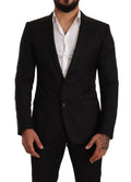Dolce & Gabbana Black Plaid Suit MARTINI SLIM FIT 2 Piece