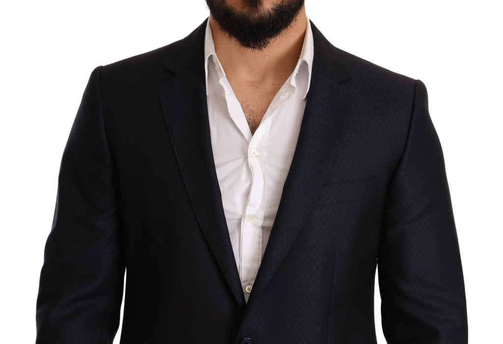 Dolce & Gabbana Blue patterned MARTINI SLIM FIT 2 Piece Suit