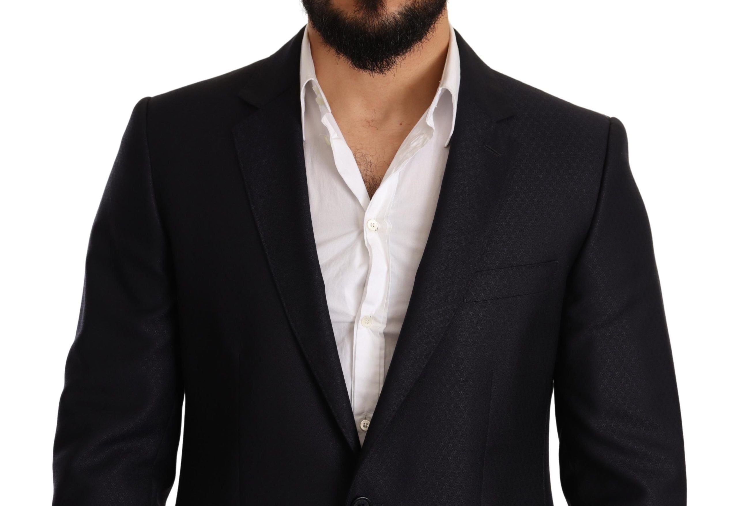Dolce & Gabbana Blue patterned MARTINI SLIM FIT 2 Piece Suit