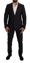Dolce & Gabbana Blue patterned MARTINI SLIM FIT 2 Piece Suit