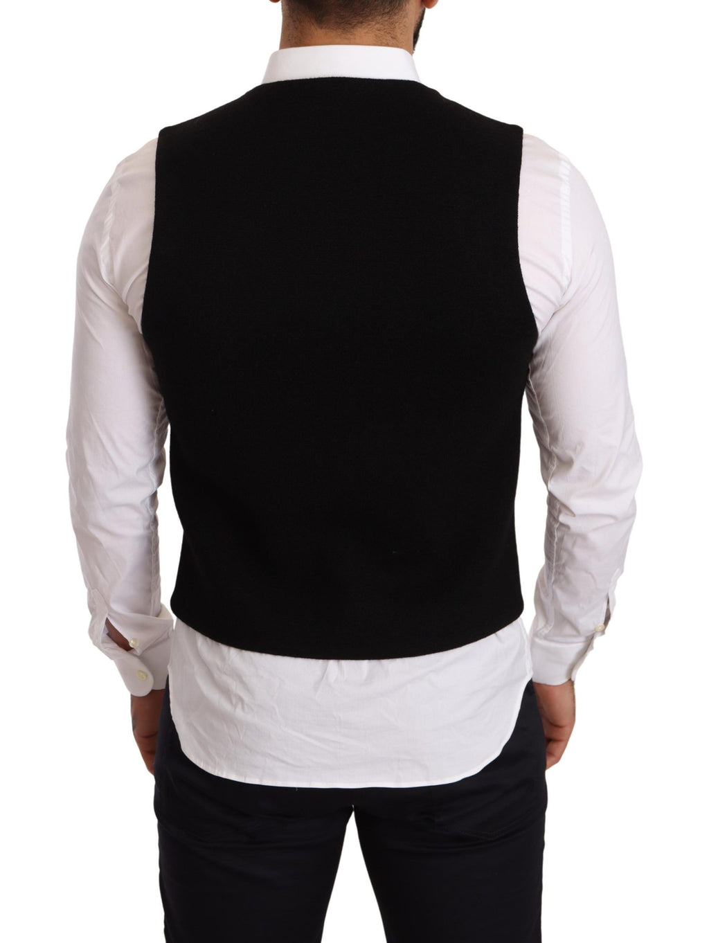 Dolce & Gabbana Schwarze einreihige Baumwollweste