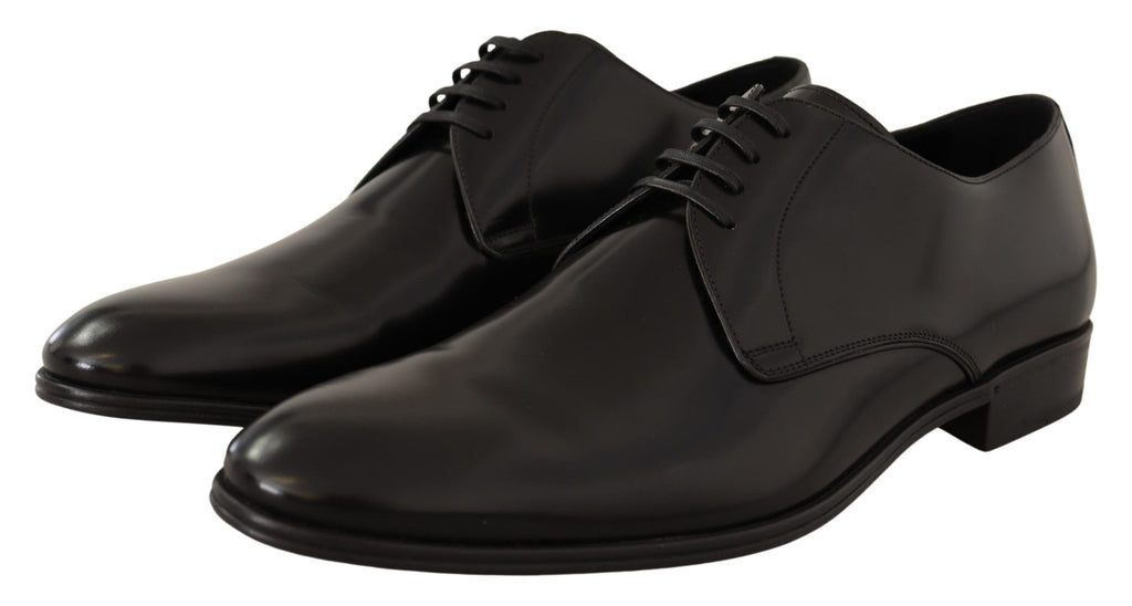 Dolce & Gabbana Black Leather Lace Up Men's Dress Derby Shoes
