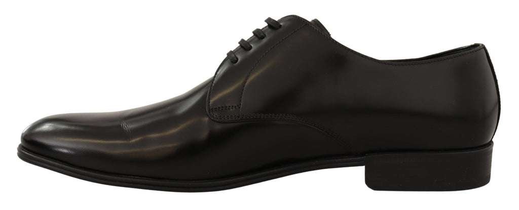 Dolce & Gabbana Black Leather Lace Up Men's Dress Derby Shoes