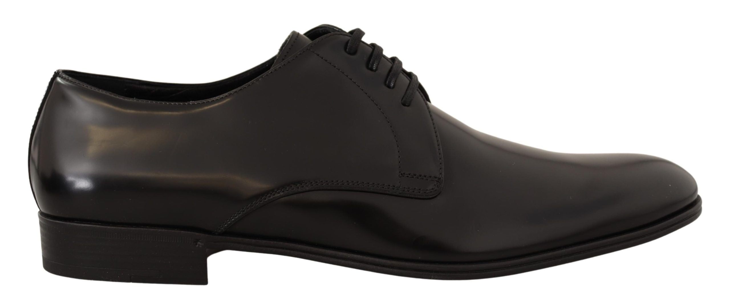 Dolce & Gabbana Black Leather Lace Up Men's Dress Derby Shoes