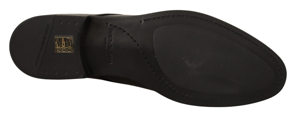 Dolce & Gabbana Black Leather Lace Up Men's Dress Derby Shoes