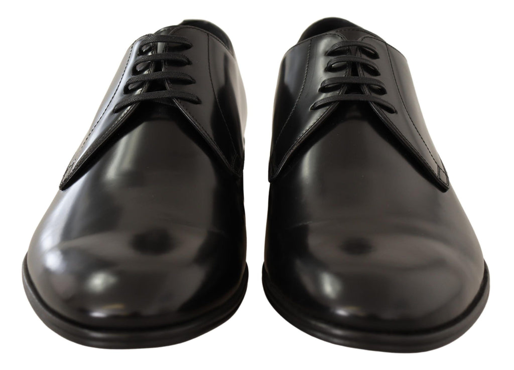 Dolce & Gabbana Black Leather Lace Up Men's Dress Derby Shoes