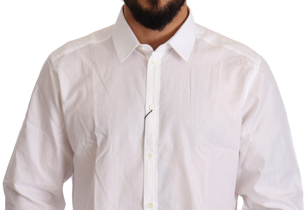Dolce & Gabbana Weißes Baumwollhemd MARTINI Slim Fit Herren