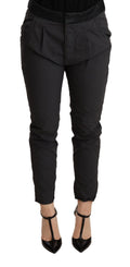 CYCLE Graue Slim Fit Skinny Hose aus Baumwolle mit mittlerer Taille