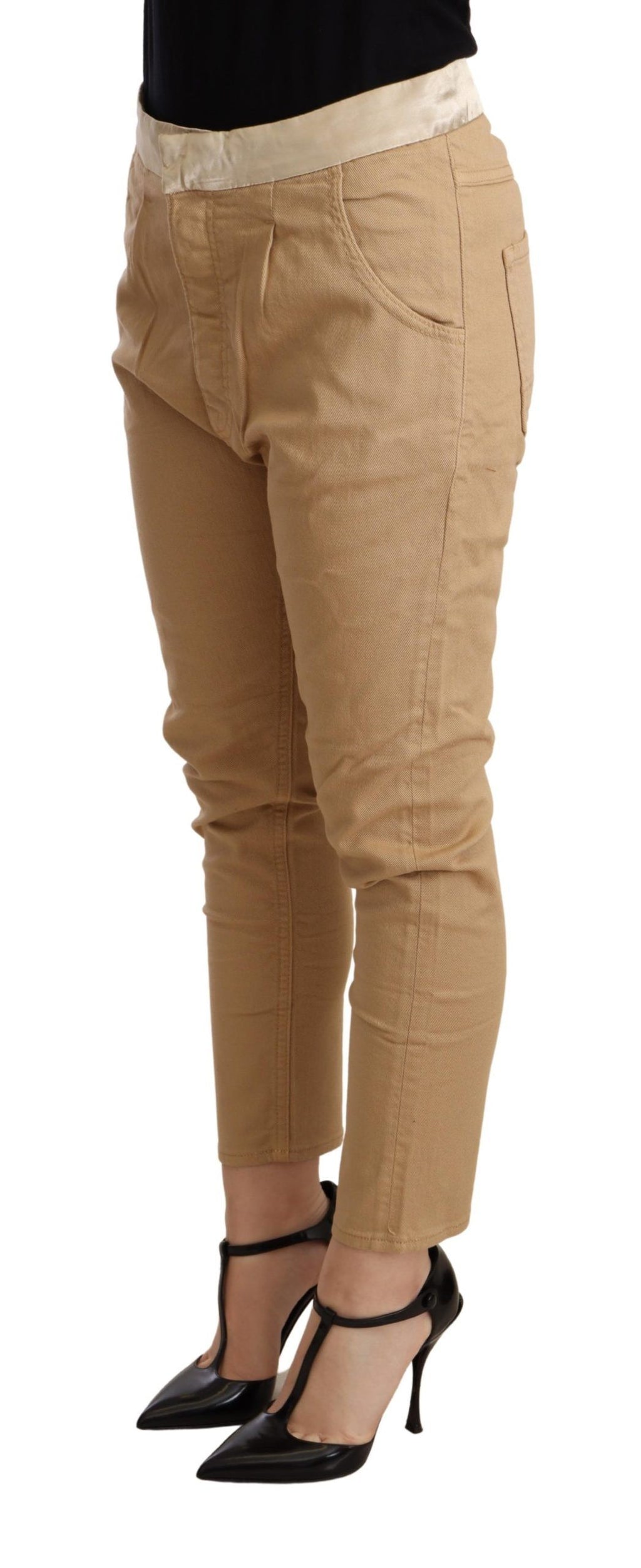 CYCLE Beige Mid Waist Slim Fit Skinny Stretch Pants