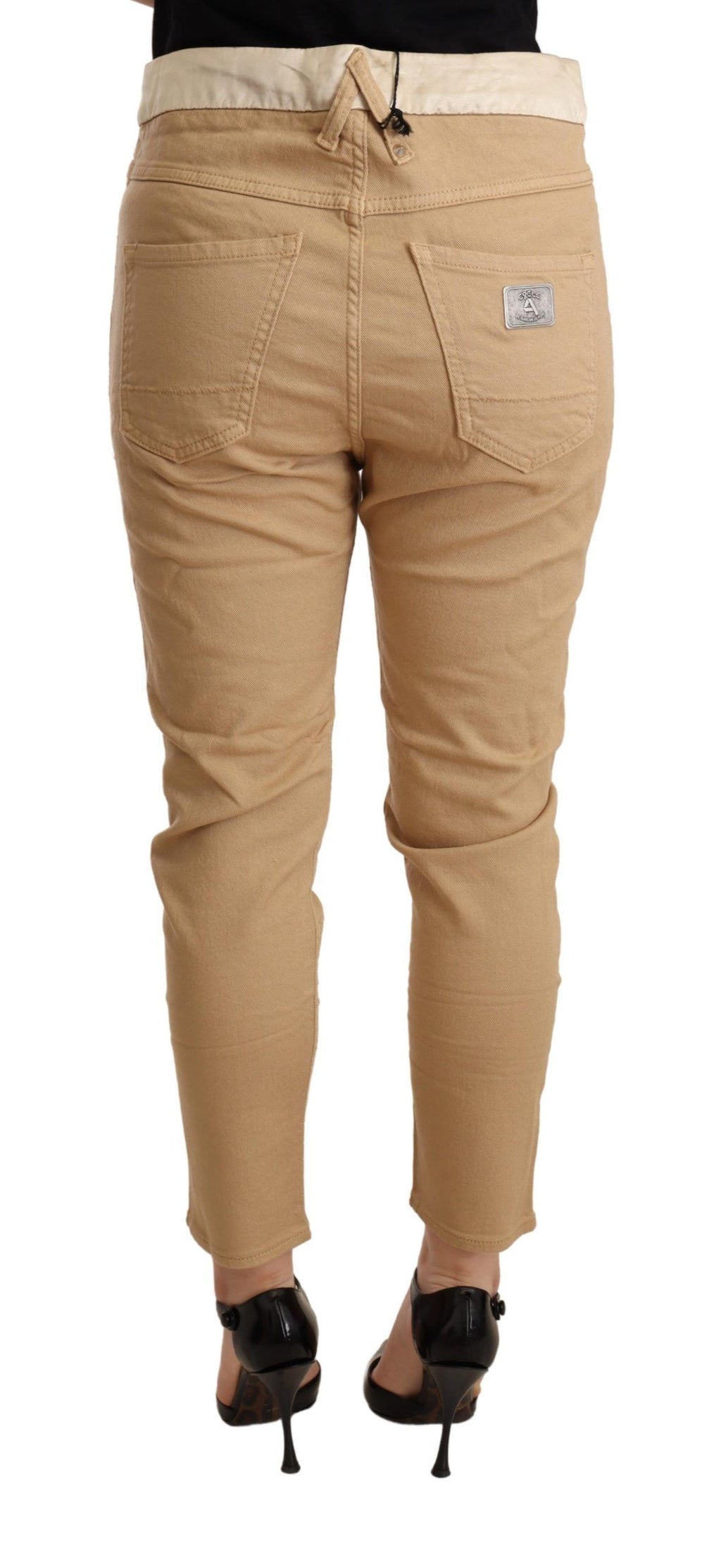 CYCLE Beige Mid Waist Slim Fit Skinny Stretch Pants